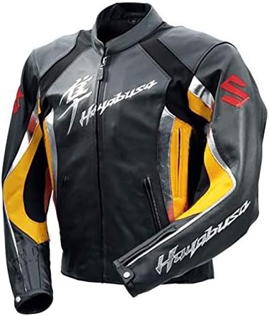 Suzuki Hayabusa Motorbike Motorcycle Racing Leather Jacket (2XL)
