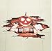 3D Halloween Pumpkin Wall Stickers, DIY Pumpkin Halloween Wall Decor Vivid Pumpkin Wall Cracked Floor Scary Stickers Waterproof PVC Wall Art Decal Clings Indoor Living Room Bedroom Cool Design