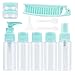 ANREONER 12 Pack Travel Size Toiletries Bottles and Jars Set, TSA Approved Portable Rigid Plastic Travel Containers with Flip Cap Spray Lotion Bottles Travel Case - Transparent