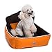 Yicat (Set of 3) Pet Bed, Quilt and Pillow, Comfortable Soft Full Washable Pet Beds ZEZE Dog Kennel Cotton Nest Teddy Princess Bed Cat Litter (M: 6251cm, 001:Orange)