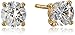 Amazon Collection Gold Plated Sterling Silver Swarovski Zirconia (1cttw) Round Stud Earrings