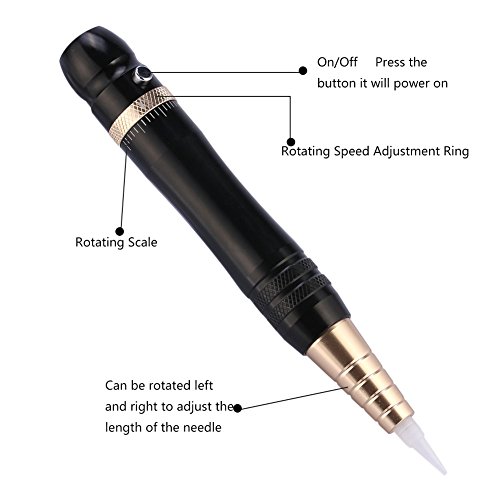 Eyeliner Tattoo Machine,Permanent Makeup Pen Eyebrow Lip Eyeliner Tattoo Machine Semi Permanent Makeup Rotary Power Supply Pen(US Plug)