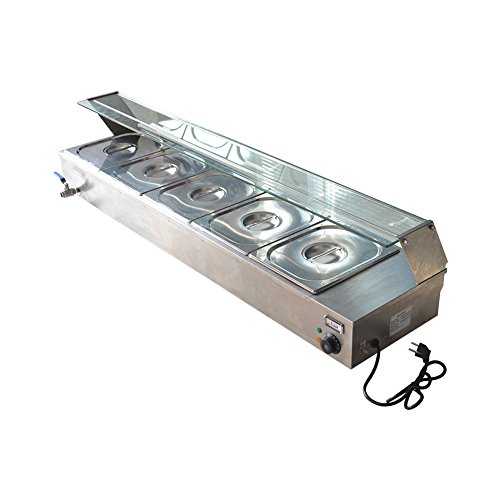 9TRADING New 110V1500W 5-Pan Steamer Bain-Marie Buffet Countertop Food Warmer Steam Table, Free Tax, Delivered Within 10 Days - Thumbnail 3