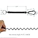 Shelure Black Fishing Lanyard Accessories Plastic Retractable Coiled Tether with Carabiner for Pliers Lip Grips Tackle Fish Tools (Pack of 8)