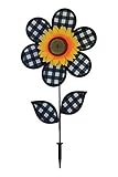 In the Breeze 2660 12 Inch Gingham Sunflower Wind