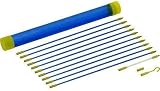 Unibos Cable Access Kit Wire Puller Rods 10 x 330mm Flex Extender Blue/Yellow view 3