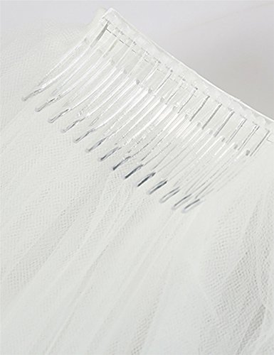 Anmor 2T Long Wedding Veils 3M White Tulle Bridal Veil with Comb