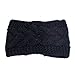 Tonsee Women's Korean Style Headwear Head Wraps Crochet Twist Flower Elastic Headbands (Black)