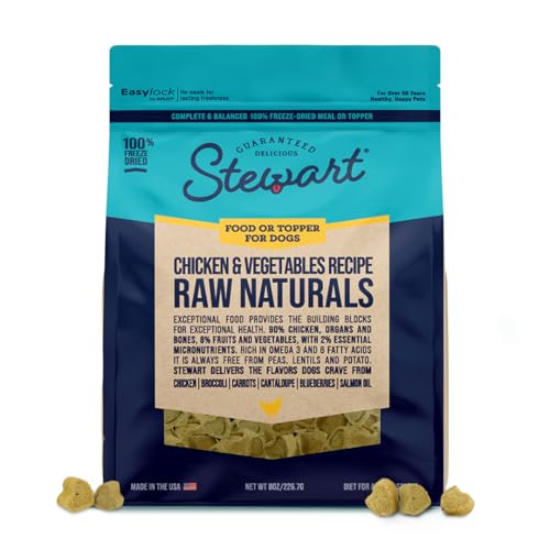 Stewart Raw Naturals Freeze Dried Dog Food, Chicken & Vegetables, 8 oz