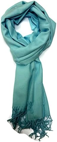 Thin Pashmina, 9 Different Colours, Women's Shawl or Wrap, Women's Fashion, for Her, Seasonal Wear (turquois)