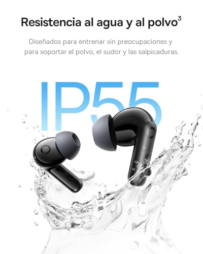 Baseus EP10 Pro Audífonos Inalámbricos Bluetooth con Cancelación de Ruido Adaptativa, EQ Adaptativo, LDAC Hi-Res, 6 Micrófonos IA, 55H Batería, IP55, Bluetooth 6.0 (Negro)