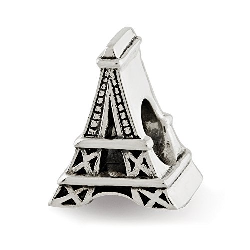 Eiffel Tower Charm in Antiqued Sterling Silver for 3mm Bead Bracelets