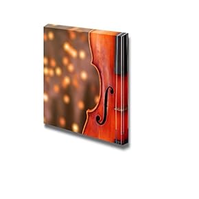 Canvas Prints Wall Art - Close Up of Vintage Violin on a Lighted Background | Modern Wall Decor/Home Decoration Stretched Gallery Canvas Wrap Giclee Print. Ready to Hang - 12" x 12"