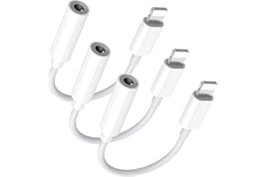KGDHJUEI Hugimcnt 3 Pack Lightning to 3.5 mm Headphone Adapter, [Apple MFi Certified] Earphones Jack Aux Audio Dongle Compatible for iPhone 14 13 12 11 XS XR X 8 7 Support All iOS (White)