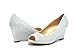 DREAM PAIRS HALF-3 Women's Bridal Wedding Party Glitter Rhinestone Peep Toe Wedge Pump Shoes