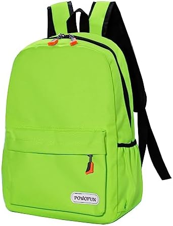 KFBE Olive Kids Backpack Large Capacity Bookbag with Reflective Schoolbag for Girls and Boys 17