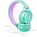 Bluetooth Headphones, Biensound BT05 Lightweight Foldable Headphones Wireless Bluetooth Headset with Microphone and Volume Control for Cellphones Iphone TV Laptop Computer Headphones(Green Purple)