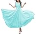 Afibi Women Double Sleeveless Ruched Waist Ladies Long Evening Dress (XX-Large, Mint Green)
