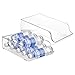 mDesign Wide Plastic Kitchen Water Bottle Storage Organizer Tray Rack - Holder and Dispenser for Refrigerators, Freezers, Cabinets, Pantry, Garage - 2 Pack - Clear