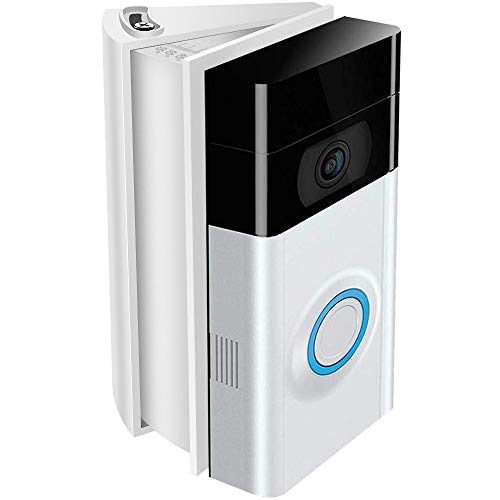 Adjustable Angle Mount Compatible with Ring Video Doorbell 2 & Wi-Fi Enabled Video Doorbell, QIBOX Wedge Kit/Angle Adapter/Mounting Plate/Bracket/Corner Kit (ONLY for 1st & 2nd Doorbell)