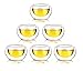 Happy Sales Set of 6 Heat Resistant Double Wall Glass Teacup Sake Cups, Clear