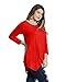 JollieLovin Womens Plus Size 3/4 Sleeve V Neck Flowy T Shirt Casual Swing Tunic Top (Red, 1X)
