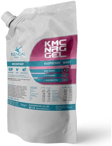 KMC NRG Gel Raspberry Mint Refill Pouch 10x70g Vegan Gluten Free