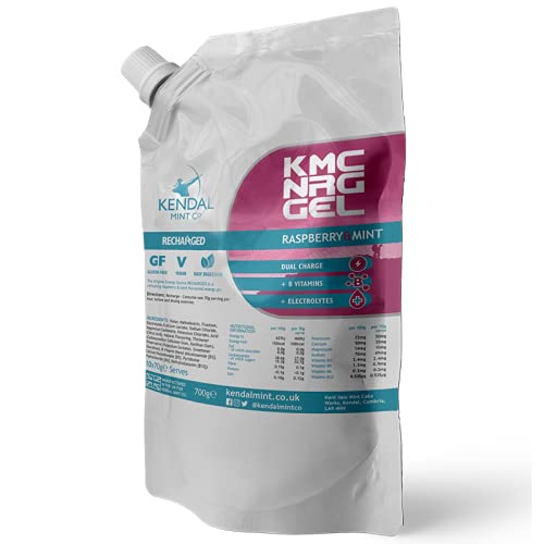 KMC NRG Gel: Energy Gel Refill Pouch Raspberry Mint | Vegan | Gluten Free (10x70g Refill Pouch)