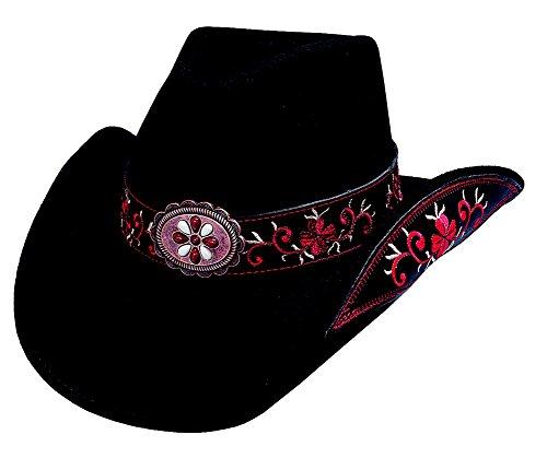 Montecarlo / Bullhide Hats - ALL for GOOD - Wool Felt Western Cowboy Hat (Small, Black/Red)