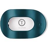 TELETIES - Large Flat Round Hair Clip - For Thick Hair - Teal With It | Flat Claw Clip for Women - Strong Grip, Bendable Teeth, Comfortable Lay-Back Design - For Lying Down, Yoga, Driving &amp; Travel