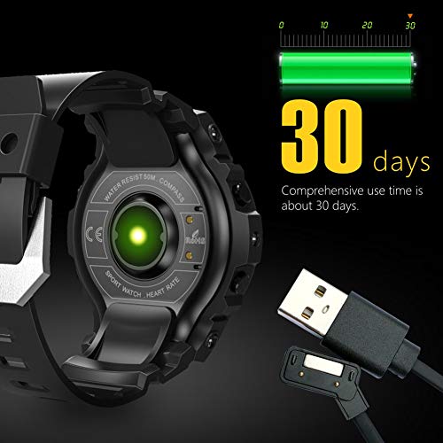 Sport Watch for Men Smart Fitness Activity Tracker IP68 164ft Waterproof with HR Heart Rate Monitor, Step/Calorie Counter, Pedometer, Compass,6 Multi-Sport Mode, 30 Days Working Time for Outdoor Watch - Thumbnail 6