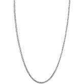 Savlano 925 Sterling Silver Rhodium Plated Solid 1.5MM Franco Square Box Chain Necklace for Women & Men-Made In Italy Comes with a Gift Box