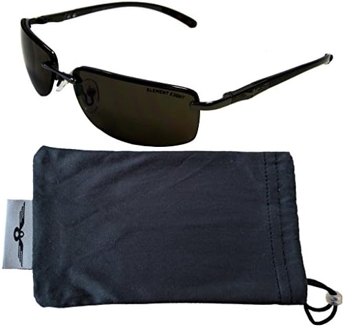 E8 Element Eight Metal Wire Frame Sunglasses Semi-Rimless – Gun Metal Frame – Coffee Amber Lens