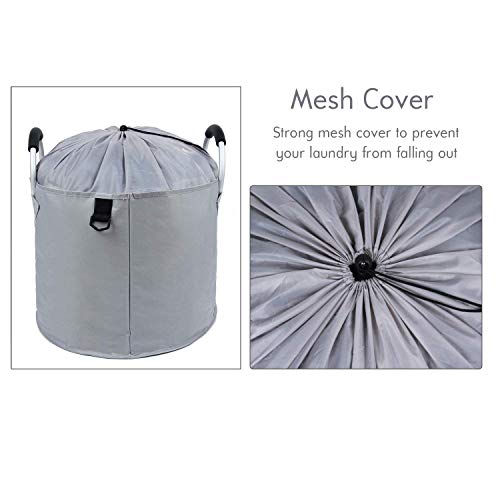 Clorso X-Large Laundry Basket Bundle with Small Bag for Delicates, Collapsible Fabric Laundry Hamper, Foldable Clothes Bag, Folding Washing Bin (Gray)
