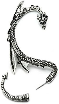 Women's Silvertone Dragon Ear Cuff Wrap Earring Gothic Jewelry by Silver Phantom Jewelry