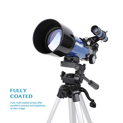 Aomekie Telescope for Adults Astronomy Beginners Kids Telescopes 70mm with 51Inch Adjustable Tripod 10X Eyepiece Phone Adapter 3X Barlow Lens and Backpack