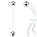 BODYA Silver White Gem Baby Feet Dangle 14g Flexible BioFlex Maternity Pregnancy Pregnant Navel Barbell Belly Button Ring