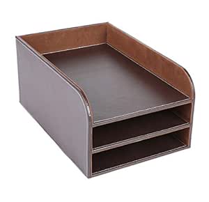 Exerz Bandeja Carta 3 Niveles Cuero De Imitación De Lujo / bandeja