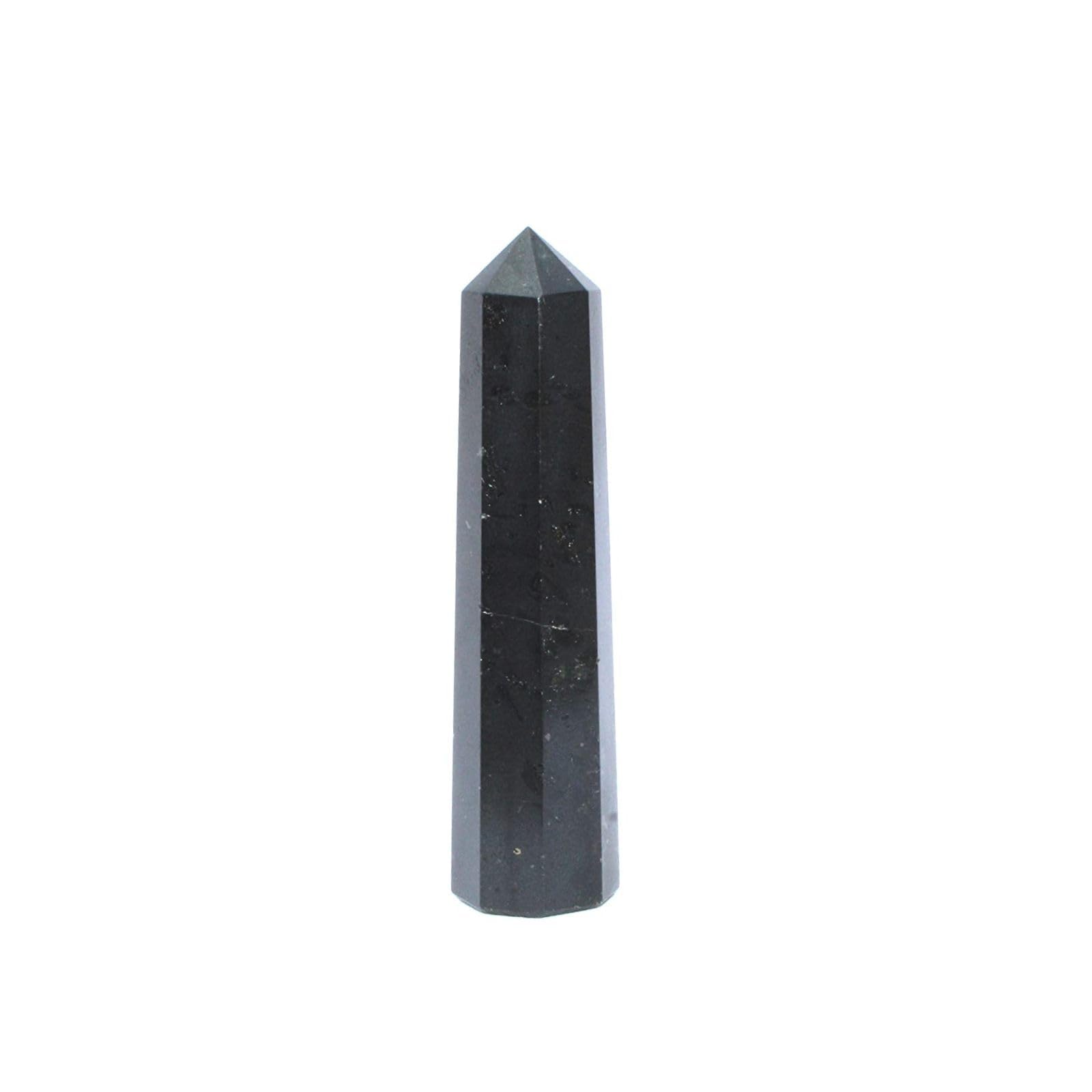 Jet International Jet Genuine Black Tourmaline Obelisk Tower Free Booklet Crystal Therapy Jumbo 6 Facet Aura Rock Image is JUST A Reference.