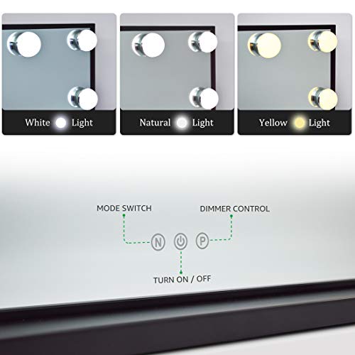 GeekHouse Lighted Vanity Mirror Hollywood Style Makeup Tabletops, Large