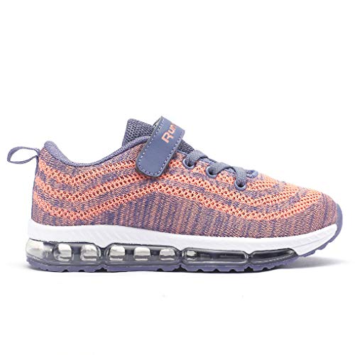 JARLIF Kids Air Cushion Running Shoes Tennis Trail Athletic Sports Sneakers for Boys & Girls (6 M US Big Kid,OrangeBlue)