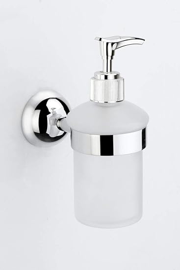 ARYAN Glass Liquid Soap Dispenser for Bathroom and Wash Basin (High Grade 304 Stainless Steel)