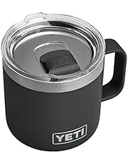 YETI Rambler 14 oz Mug, Vacuum Insulated, Stainless Steel with MagSlider Lid, Black