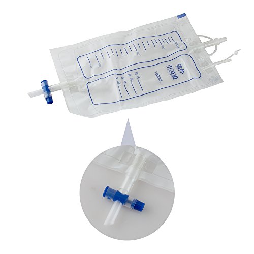 Finlon Reusable Portable Wearable Urinal Urine Bag Ventilate Urine Collector Pee Bag Incontinence Aid Bathroom 1000ml (Men)