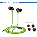 SoundPEATS M20_Green In-Ear Headphones Noise Cancelling Earphones Stereo Ergonomic Comfort-Fit Earbuds with Microphone, Green