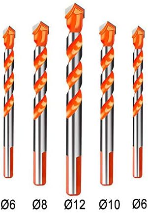 Multi-Purpose Drill Bit, 5PCS Carbide Twist Drill Bits Sturdy Masonry Drill Bits for Metal Wood, Block, Brick