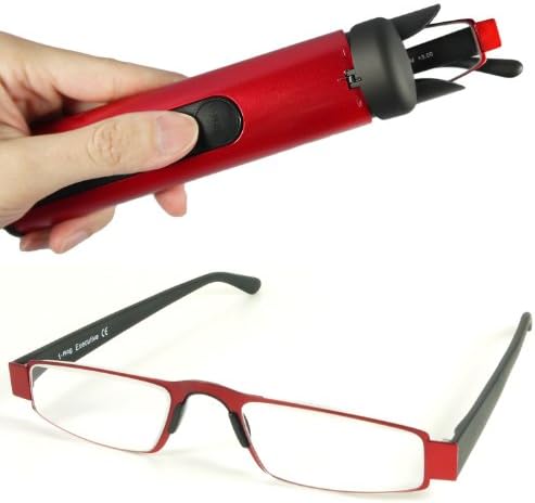 I-Mag Executive Slim Metal Reading Glasses with Slide Open Hard Case (1.00, Red) by I Mag Readers