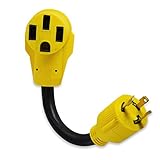 LeisureCords RV Generator Adapter with 30 Amp 3 Prong Locking Male Plug To RV 50 Amp Female Standard Connector (3-Prong)