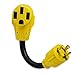 LeisureCords RV Generator Adapter with 30 Amp 3 Prong Locking Male Plug To RV 50 Amp Female Standard Connector (3-Prong)