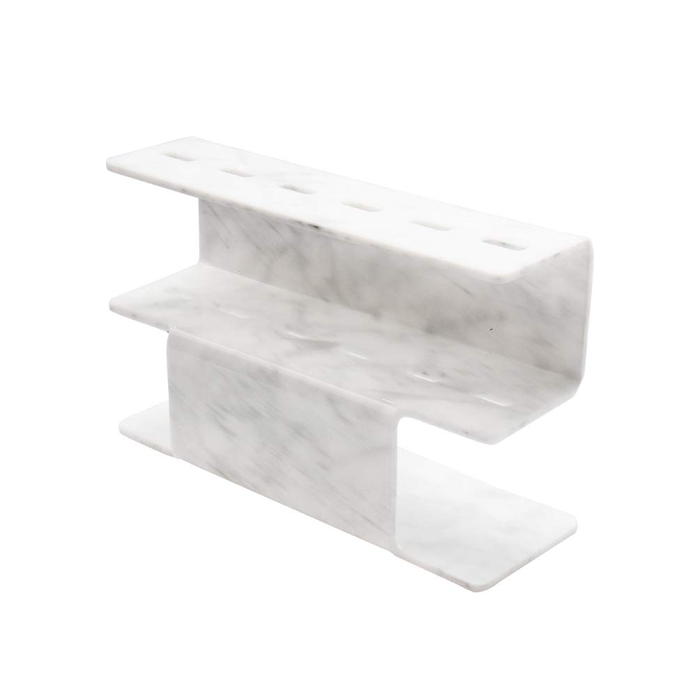 1pc Tweezer Display Stand Durable Acrylic Eyelash Extension Tools Storage Holder Tweezers Scraper Shears Organize Rack, 6 Holes, Marble